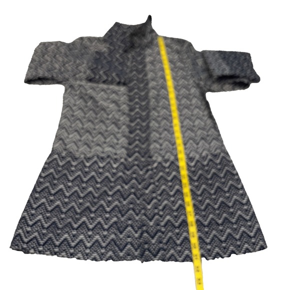 NEW La Blend Chevron Long Jacket Sz M Navy White Long Sleeve Reversible Pockets - Picture 8 of 12